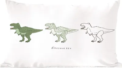 Produktbild von MuchoWow® Zierkissen Sofakissen Wohnzimmer Dekokissen 60x40 cm Dinosaurier - Kinderzimmer - Tyrannosaurus - Jungen - Mädchen - Kinder - Kopfkissen - Polster mit Foto
