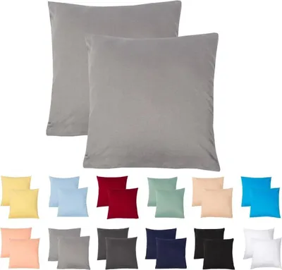 Produktbild von Jersey Kissenbezug 2er Set 40x40 cm 100% Baumwolle Grau