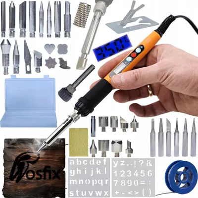 Obrázok produktu pre Zostava 11v1 spájkovačka Rosfix Orange Rottweiler s displejom + 30 dielov na vypaľovanie dreva + organizér
