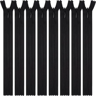 Productafbeelding van Set van 5 onzichtbare nylon ritsen 55 cm zwart
