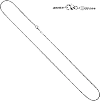 Produktbild von Zopfkette 585 Weißgold 1,8 mm 42 cm Gold Kette Halskette Weißgoldkette Karabiner