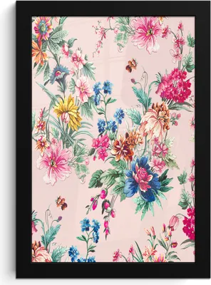 Produktbild von MuchoWow® MuchoWow® Gerahmtes Poster Blumen - Pastell - Vintage 20x30 cm - Poster mit zchwarzem Bilderrahmen - Drucken - Bilder Poster im Rahmen