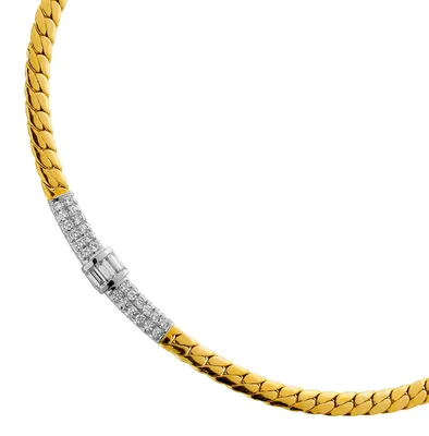 Produktbild von Collier Gelbgold 14 Karat 585 27 Diamanten ca.1.05ct.TW/VVS Handarbeit 45
