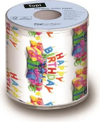 Produktbild von bedrucktes Toilettenpapier - Topi Happy B-day