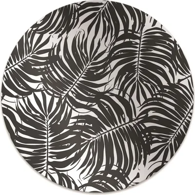 Produktbild von Rundmatte - Stuhlunterlage Bürostuhlunterlage - Rund Ø 100 cm - Bodenmatte - Fußmatte - Schwarze Blätter