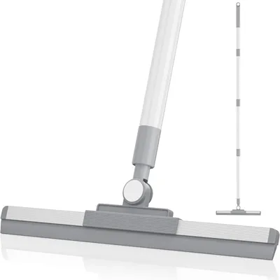 Produktbild von Silikon-Bodenabzieher mit Teleskopstiel 52 cm – flexibel, effektiv und ideal für Bad, Küche, Terrasse und Fenster