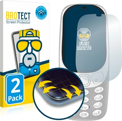 Produktbild von 2x BROTECT Fullscreen Schutzfolie für Nokia 3310 (2017) Displayschutz Folie Fullcover Matt Entspiegelungsfolie