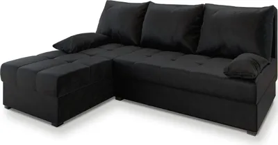 Produktbild von Masseno Ecksofa RITA mit Schlaffunktion L-Form, Sofa mit Bettkasten, Wohnzimmersofa, Couch, Soffa, Bettsofa, Couchgarnitur- Schwarz, KRONOS 07
