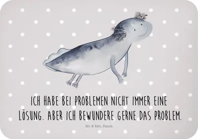Produktbild von Mr. & Mrs. Panda Kühlschrankmagnet Axolotl Schwimmen - Grau Pastell - Geschenk, Motivation, Notizhalter, Schwanzlurch, whiteboardmagnet, magnet, haftmagnet, Optimistisch