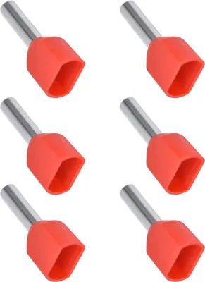 Image de 100PCS Ferrules isolées Terminal Tube en cuivre PVC Connecteur à sertir pour 2x18AWG Wire TE1008