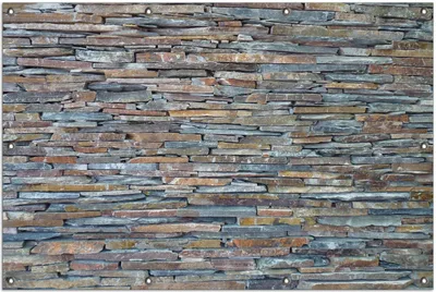 Produktbild von Wallario Outdoor-Poster für Garten oder Balkon, Motiv Natursteinmauer in grau braun, in ca. 100 x 150 cm