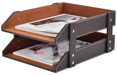 Productafbeelding van Brievenbak bureau-organizer - 2 lagen - A4 - Zwart