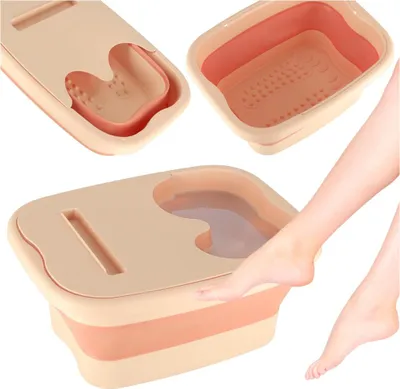 Produktbild von Fußwascheimer aus Silikon, faltbar, mit Massagelaschen