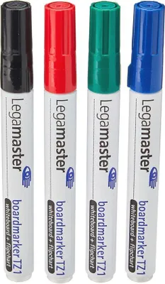 Productafbeelding van Famanu whiteboardmarkers, set van 4 stuks - zwart, rood, blauw en groen