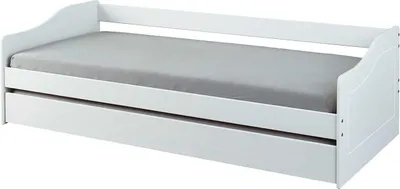 Image de Inter Link Canapé-lit Malte 90x200 incl. lit gigogne pin massif laqué blanc