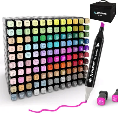 Produktbild von Alkoholmarker 120 Farben, doppelte Spitze, permanente Tinte, für Zeichnen