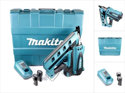 Image de Makita GN 900 SE Cloueur à gaz sans fil 7,2 V en coffret de transport avec 2x BL 7010 batterie 1,0 Ah et chargeur DC07SA