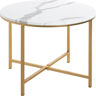 Produktbild von HAKU Beistelltisch gold, marmoroptik - MDF, Metall, B/H/T: 60x45x60 cm