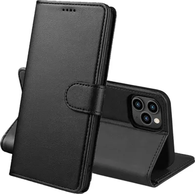 Obrázok produktu pre Puzdro pre iPhone 16 PRO - čierne puzdro s magnetickou chlopňou na karty Phonillico®