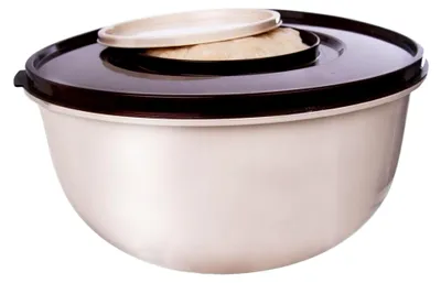 Produktbild von Rührschüssel 5 L mit Deckel, zweiteiligem Deckel, Spritzschutz, 27 cm Ø, 16 cm Höhe