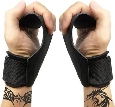 Imagen del producto de Agarres para entrenamiento de fuerza y dominadas: Resistentes al desgarro y antideslizantes, con una capacidad de carga de hasta 800 kg