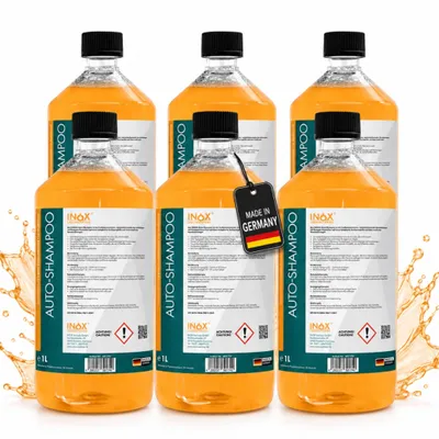 Produktbild von INOX® Nano Autoshampoo 6x 1L Autowäsche Autoreiniger Konzentrat mit Abperleffekt