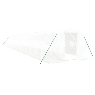 Produktbild von vidaXL Gewächshaus mit Stahlrahmen Weiß 48 m² 16x3x2 m