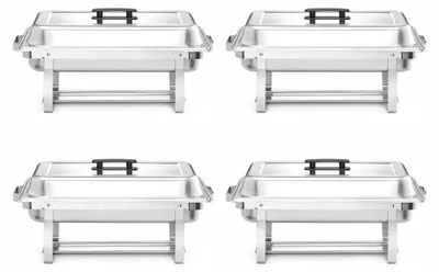 Four chafing dishes arranged in a 2x2 grid.
