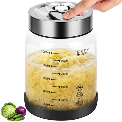 1L Fermentationsglas mit Luftventil, BPA-frei, spülmaschinengeeignet