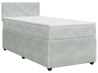Obrázok produktu pre vidaXL Box spring posteľ s matracom svetlosivá 90 x 190 cm zamat