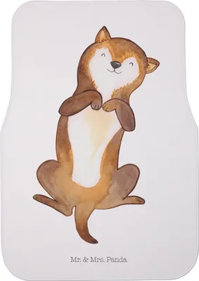 Produktbild von Mr. & Mrs. Panda Automatte Hund Streicheln - Weiß - Geschenk, Hundeliebe, Auto Teppich, Auto-Fußmatte, Sprüche, Hunde, Fußmatte, Kraulen, Autoteppich