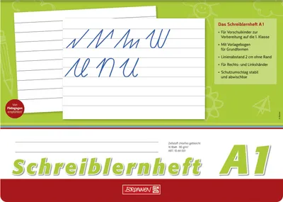 Produktbild von Schreiblernheft A4 Lineatur A1 80 g/qm 16 Blatt Packung mit 10 Stück