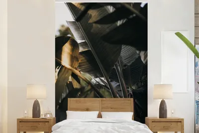 Produktbild von MuchoWow® Fototapete für Wohnzimmer oder Schlafzimmer Wandtapete Vinyl Motivtapete Pflanzen - Tropisch - Blätter - 170x260 cm - Wohnzimmertapete