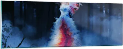 Produktbild von Bilder auf glas - Frau Geheimnis Nacht Wald - 90x30cm - Glasbilder - Wandbilder - Kunstdruck - zum Aufhängen bereit - Wanddekoration aus Glas - Glas Bilder - Wandbild auf Glas - GAB90x30-2583