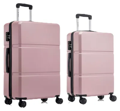 Produktbild von Hartschalenkoffer mit TSA-Schloss und YKK-Reißverschluss, Trolley-Set in Roségold (L-XL)