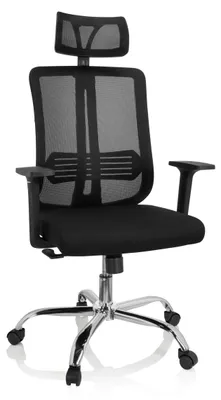 Produktbild von hjh OFFICE Home Office Bürostuhl ZH 200 Schreibtischstuhl mit Armlehnen Stoff / Netzstoff Drehstuhl