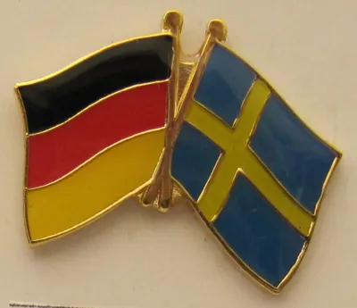 Produktbild von Schweden / Deutschland Freundschafts Pin Anstecker Flagge Fahne Nationalflagge