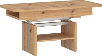 Produktbild von Couchtisch >CORTADO< ausziehbar bis 150cm, höhenverstellbar bis 72cm, in Artisan Eiche Nachbildung - 110/150x56/72x65cm (BxHxT)