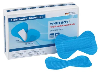 Produktbild von YPSITECT® Fingerkuppenverband, 4,5 x 8 cm, 100 Stück detektierbar - B07GPLS3BQ | Packung (1 Stück)