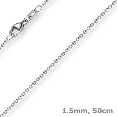 Produktbild von 1,5mm Rund-Ankerkette aus 585 Gold Weißgold Kette Collier Halskette, 50cm