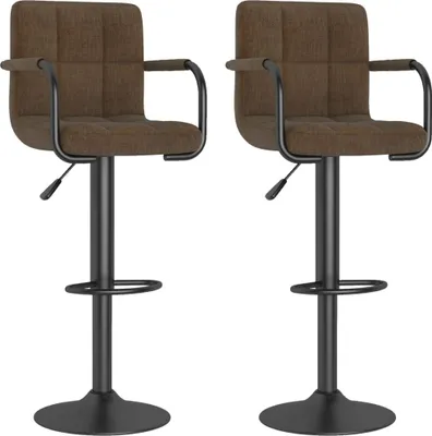 Produktbild von vidaXL Barhocker 2 Stk. Braun Stoff