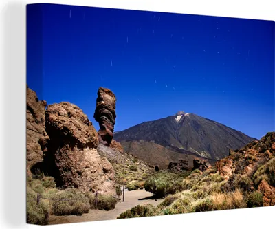 Obrázek produktu pro OneMillionCanvasses® - Obraz na plátně - 140x90 cm, Skály před sopkou Teide ve španělském národním parku Teide, nástěnné umění tisk nástěnné dekorace - fotografie na plátně - malba