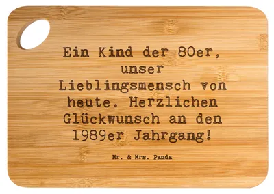 Produktbild von Mr. & Mrs. Panda Brett Spruch 1989 Geburtstag - Transparent - Geschenk, schneidunterlage, 1980er, Geburtstagsgeschenk, Glückwunsch, Happy Birthday, holzschneidebrett