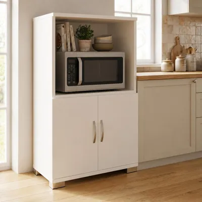 Produktbild von VCM Küchenschrank mit 2 Türen und offenem Fach, 60 x 84 x 45 cm, Mikrowellenschrank und Vorratsschrank - Miwelo