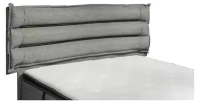Produktbild von Luxus Bett mit Matratze Komplett Set Bettkasten Ohren Grau Samt 180x200