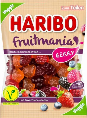 Produktbild von Haribo Fruitmania Berry mit Fruchtsaft und Beeren Veggie 160g