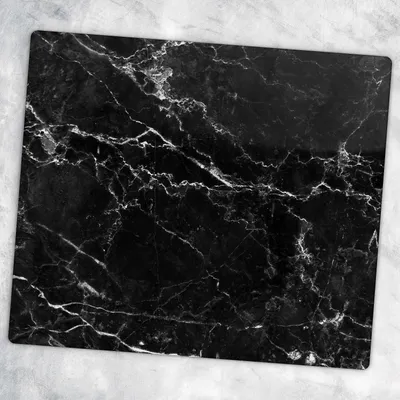 Produktbild von Glas-Herdabdeckplatten Glaskeramikkochfeld-Abdeckung Spritzschutz Glas 60 cm x 52 cm - Schwarz Marmor