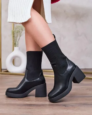 Produktbild von Royalfashion Schwarz Damen Stoffstiefel Seopoli, Größe 40