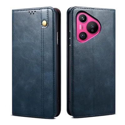 Produktbild von Hülle für Huawei Pura 70 Leder Brieftasche Schutzhülle mit Standfunktion Blau