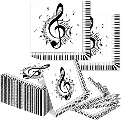 Papierservietten 40 Stück, Musikmotiv, 33 x 33 cm, 3-lagig
